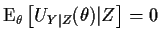 $\text{E}_\theta\left[ U_{Y\vert Z}(\theta)\vert Z\right]=0$