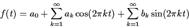 \begin{displaymath}f(t) = a_0 + \sum_{k=1}^\infty a_k \cos(2\pi kt) +
\sum_{k=1}^\infty b_k \sin(2\pi k t)
\end{displaymath}
